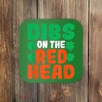 Dibs On The Redhead Irish Shamrock St Patrick's Day Drinking Coaster thumb 0
