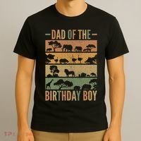 Dad Of The Birthday Boy Theme Party Outfit Animals Safari T-Shirt thumb 3
