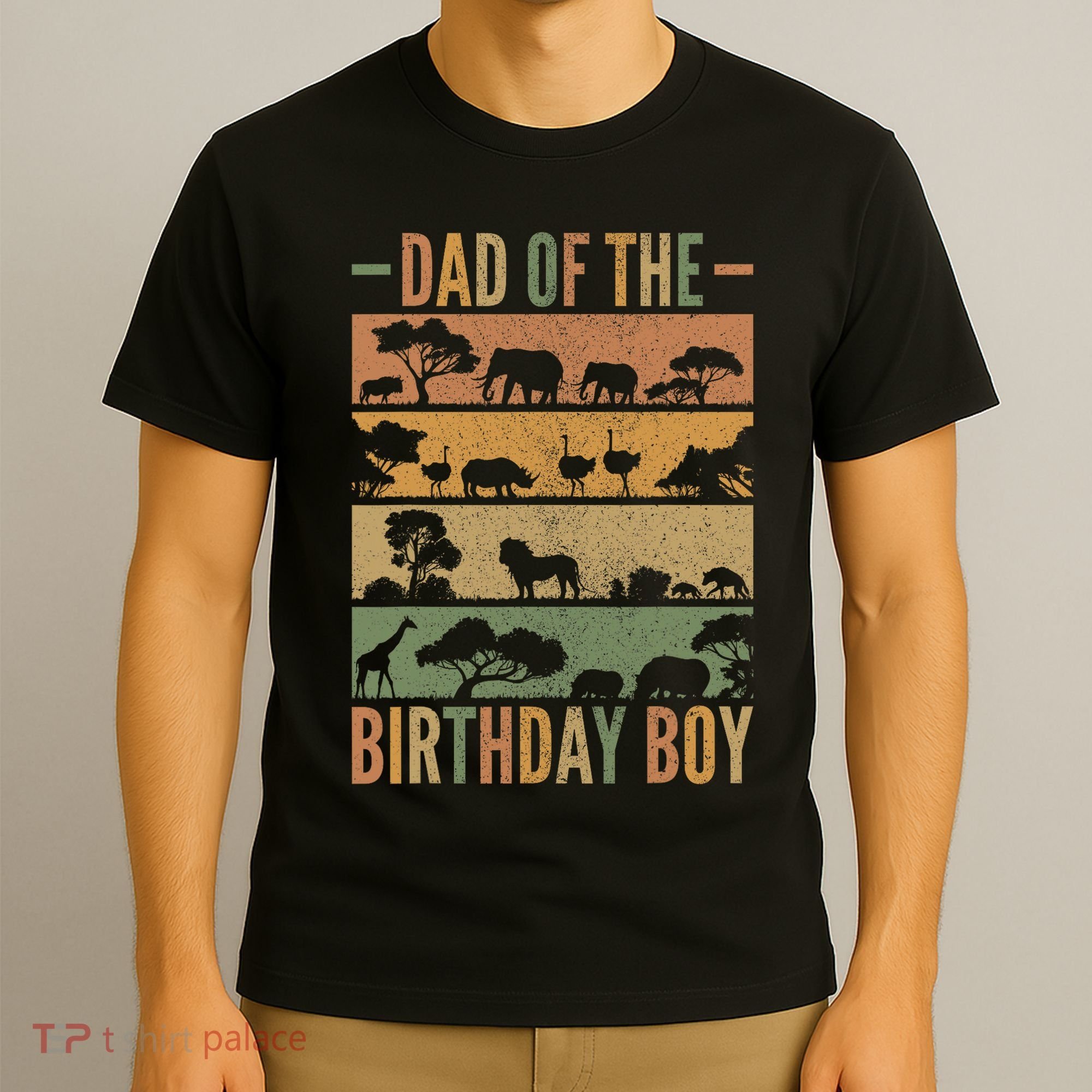 Dad Of The Birthday Boy Theme Party Outfit Animals Safari T-Shirt