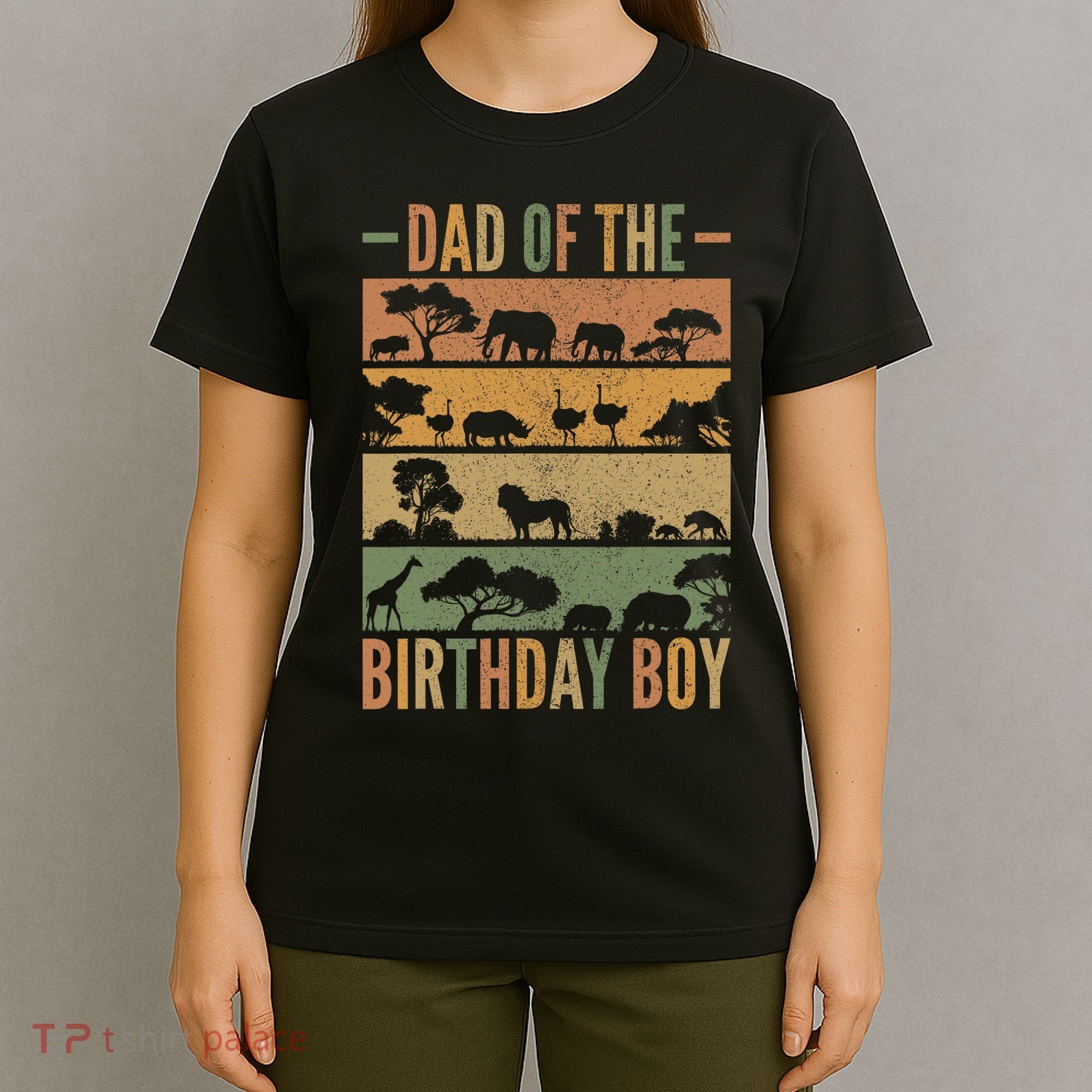 Dad Of The Birthday Boy Theme Party Outfit Animals Safari T-Shirt