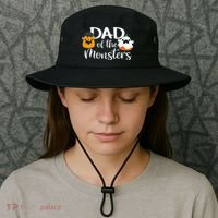 Dad Of The Monsters Funny Halloween Season Spooky Father Bucket Hat thumb 3