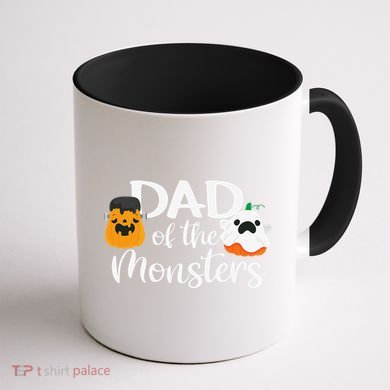 Dad Of The Monsters Funny Halloween Season Spooky Father Coffee Mug back