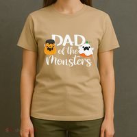 Dad Of The Monsters Funny Halloween Season Spooky Father T-Shirt thumb 4