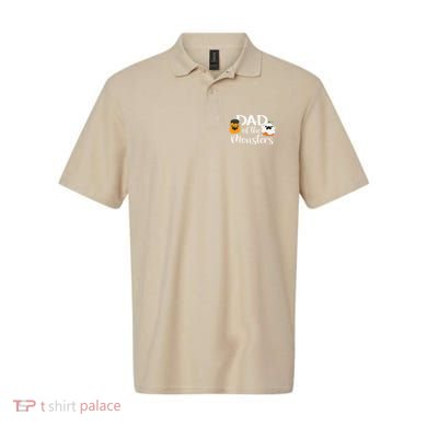 Dad Of The Monsters Funny Halloween Season Spooky Father Polo