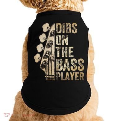 Dibs On The Bass Player Guitar Musician Doggie Tank
