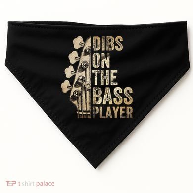 Dibs On The Bass Player Guitar Musician USA-Made Doggie Bandana