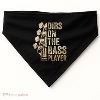 Dibs On The Bass Player Guitar Musician USA-Made Doggie Bandana thumb 0