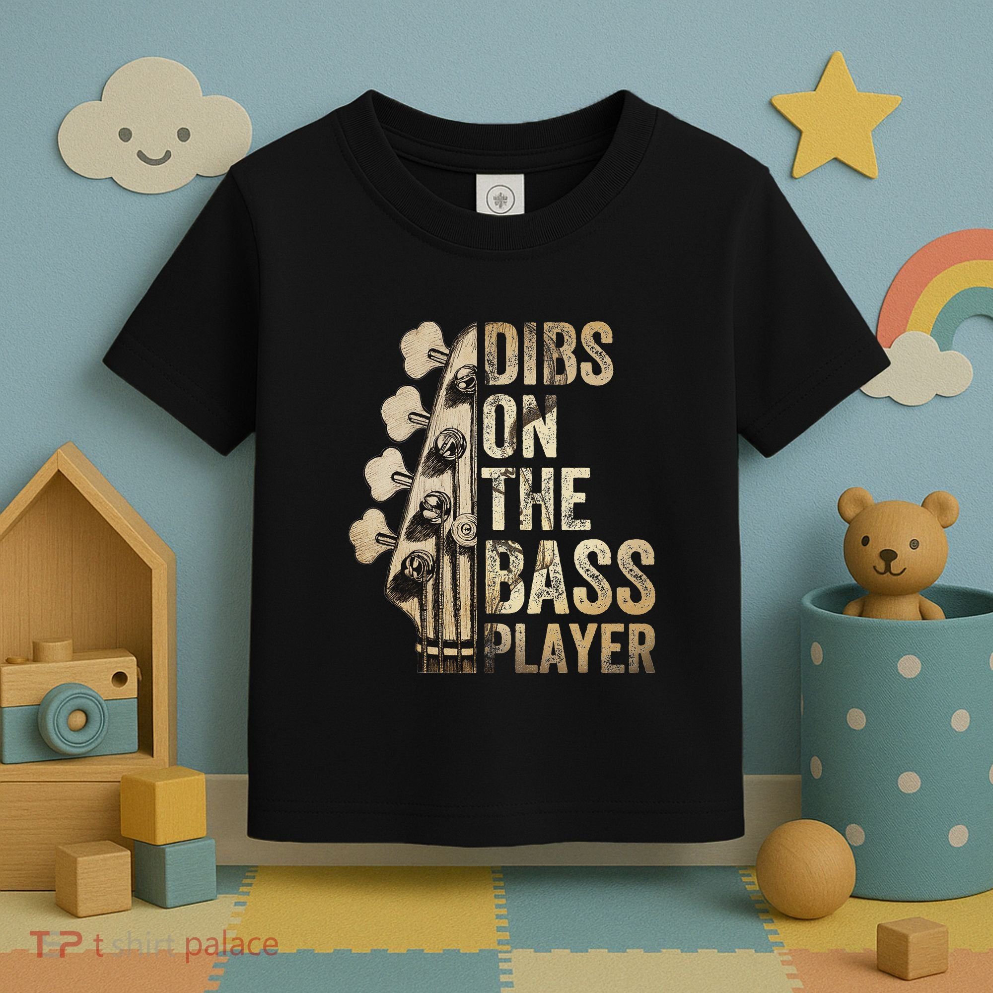 Dibs On The Bass Player Guitar Musician Toddler T-Shirt