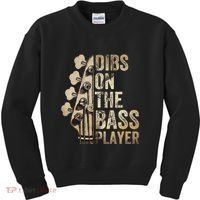 Dibs On The Bass Player Guitar Musician Kids Sweatshirt thumb 0