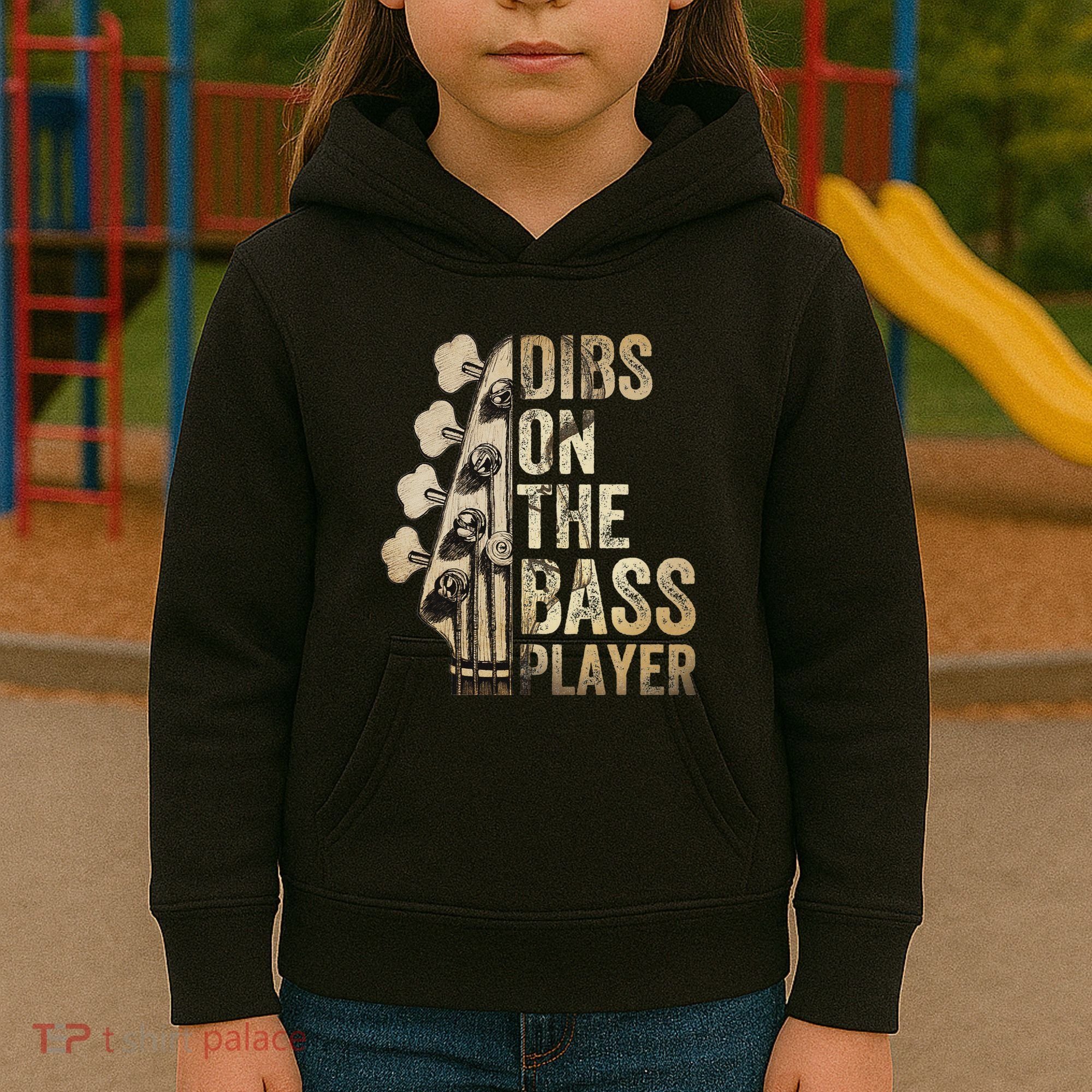 Dibs On The Bass Player Guitar Musician Kids Hoodie