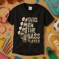 Dibs On The Bass Player Guitar Musician Kids T-Shirt thumb 3
