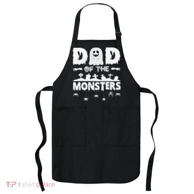 Dad Of The Monsters Spooky Funny Dad Halloween Costume Apron