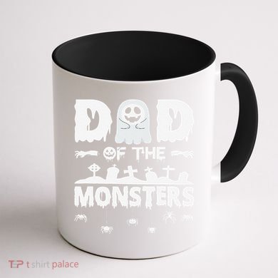 Dad Of The Monsters Spooky Funny Dad Halloween Costume Coffee Mug back