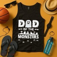 Dad Of The Monsters Spooky Funny Dad Halloween Costume Tank Top thumb 4