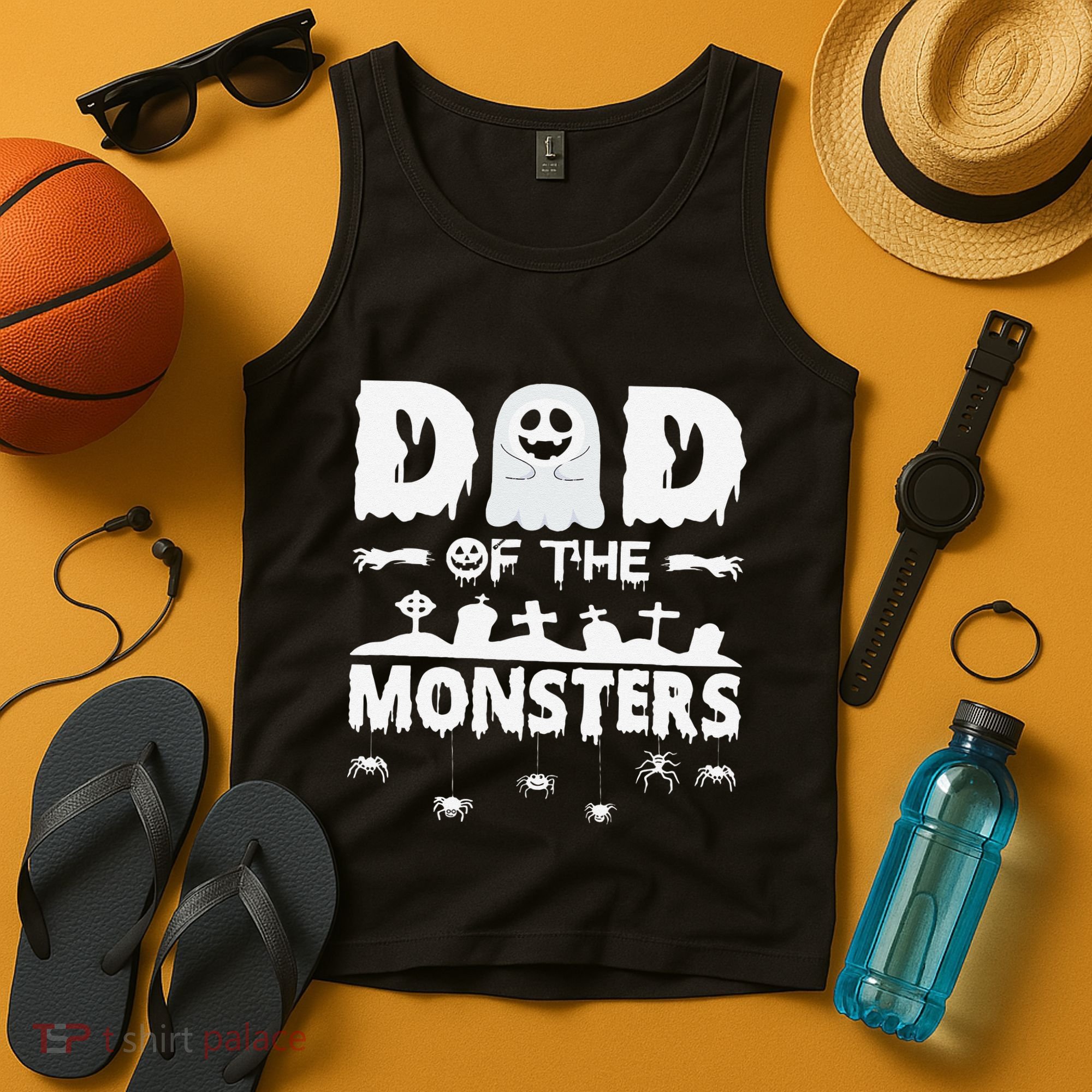 Dad Of The Monsters Spooky Funny Dad Halloween Costume Tank Top