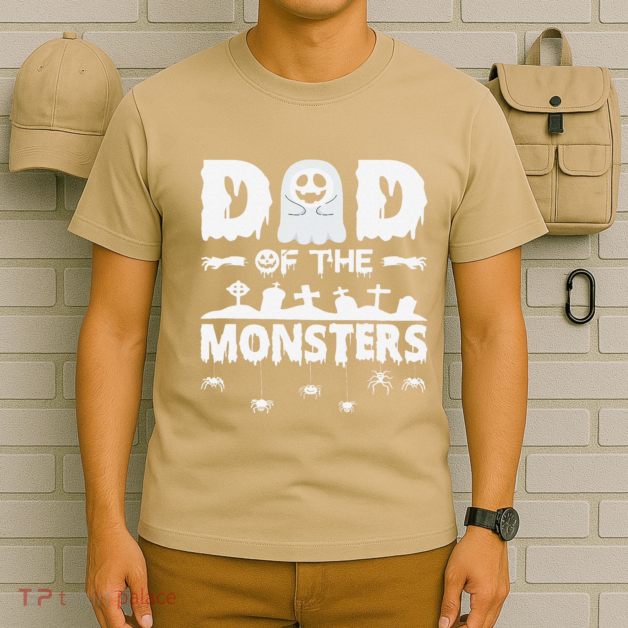 Dad Of The Monsters Spooky Funny Dad Halloween Costume T-Shirt
