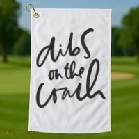 Dibs On The Coach Wife Golf Towel thumb 1