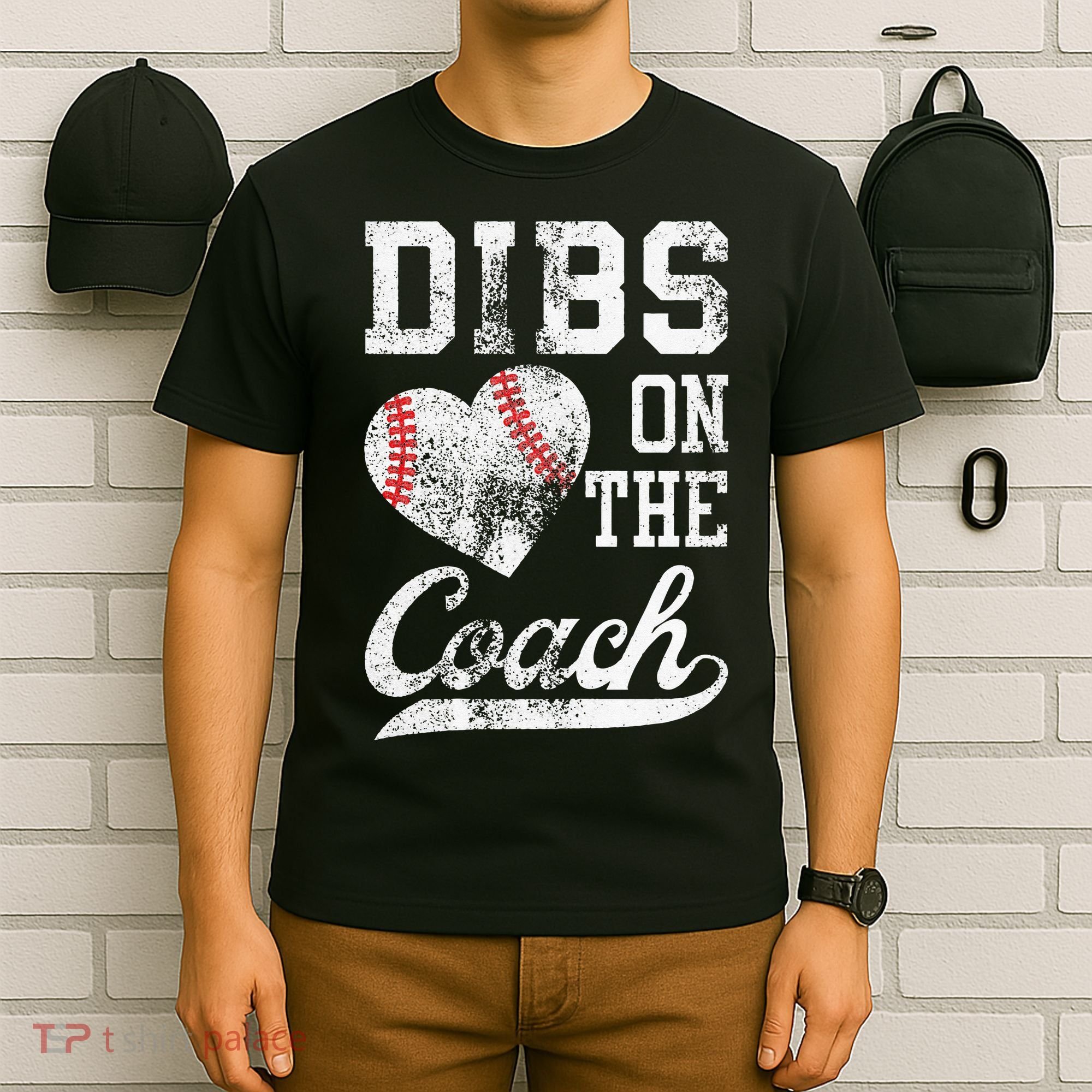 Dibs On The Coach Funny Coachs Wife Quote Cool Baseball Mom T-Shirt