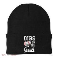 Dibs On The Coach Funny Coachs Wife Quote Cool Baseball Mom Beanie thumb 0
