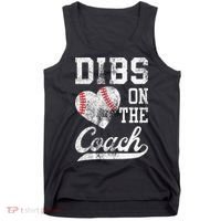 Dibs On The Coach Funny Coachs Wife Quote Cool Baseball Mom Tank Top thumb 0