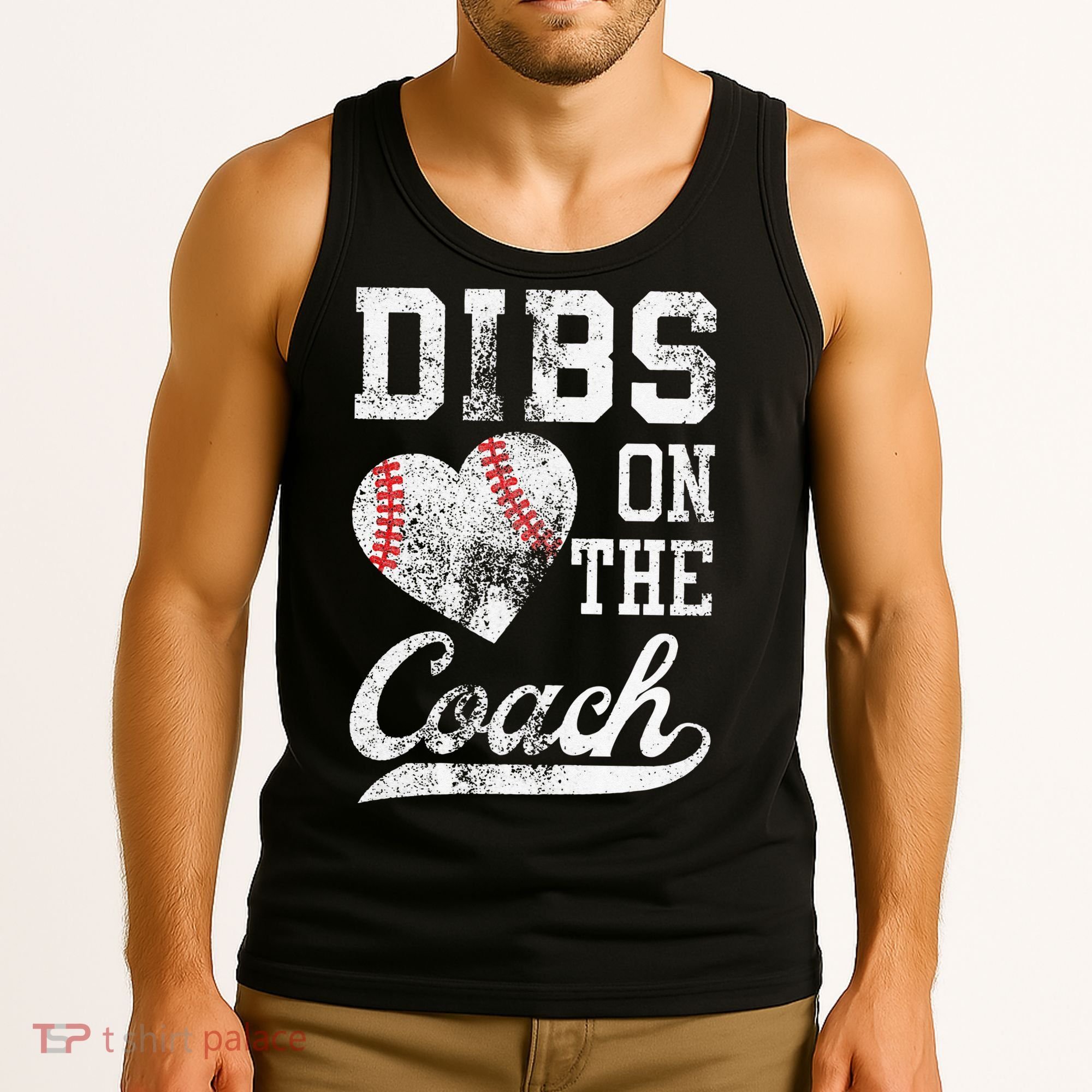 Dibs On The Coach Funny Coachs Wife Quote Cool Baseball Mom Tank Top