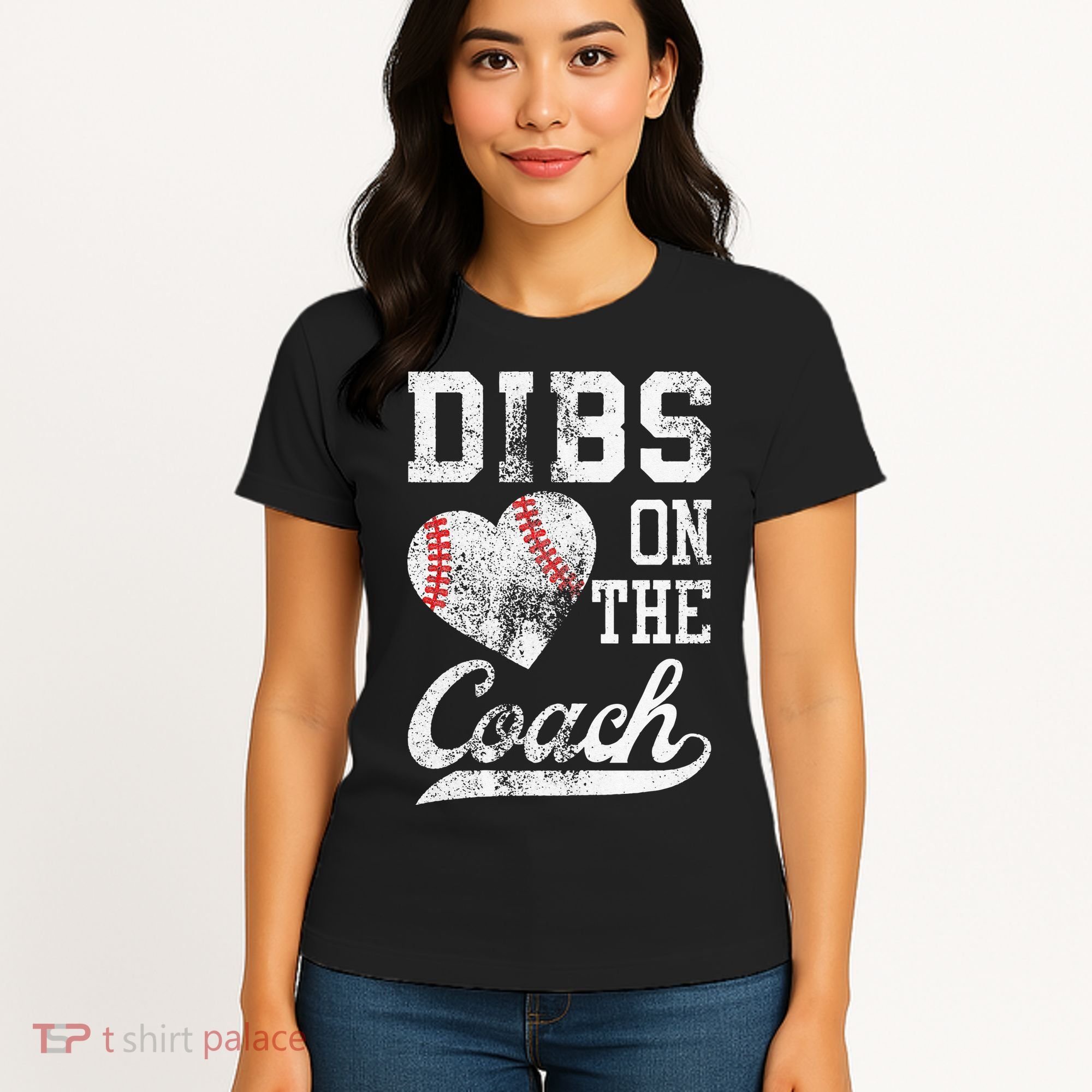 Dibs On The Coach Funny Coachs Wife Quote Cool Baseball Mom Women's T-Shirt
