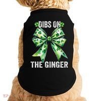 Dibs On The Ginger St PatrickS Coquette Bow Shamrock Women Doggie Tank thumb 0