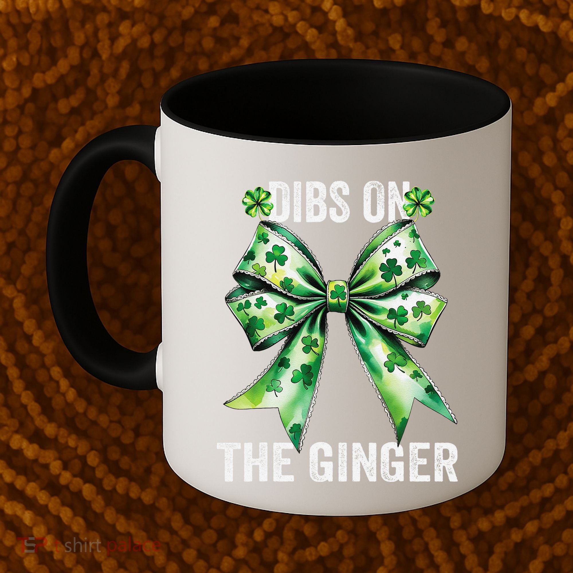 Dibs On The Ginger St PatrickS Coquette Bow Shamrock Women Coffee Mug