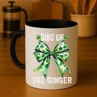 Dibs On The Ginger St PatrickS Coquette Bow Shamrock Women Coffee Mug thumb 4
