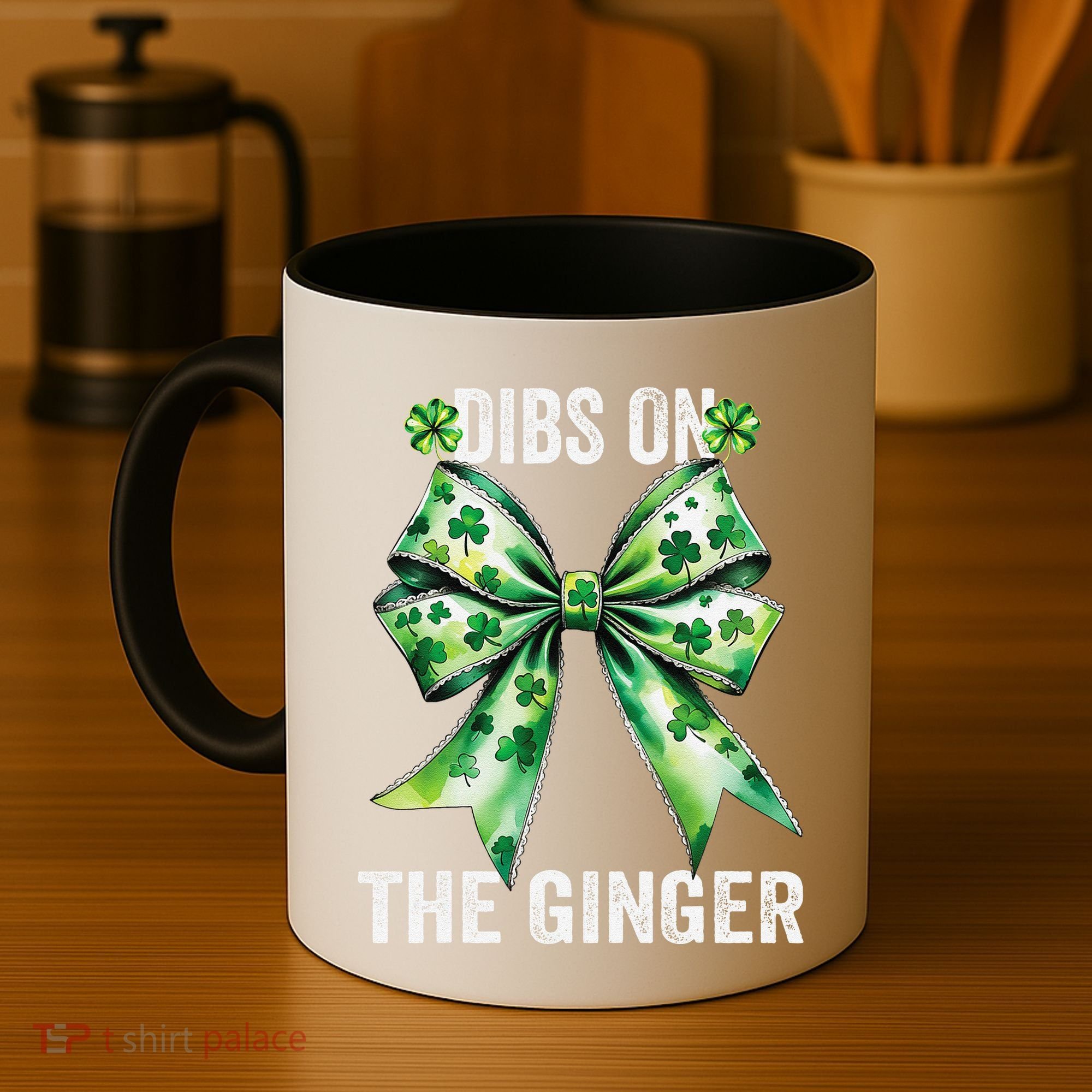 Dibs On The Ginger St PatrickS Coquette Bow Shamrock Women Coffee Mug