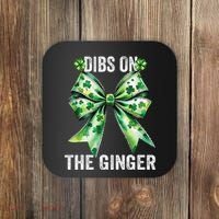 Dibs On The Ginger St PatrickS Coquette Bow Shamrock Women Coaster thumb 0