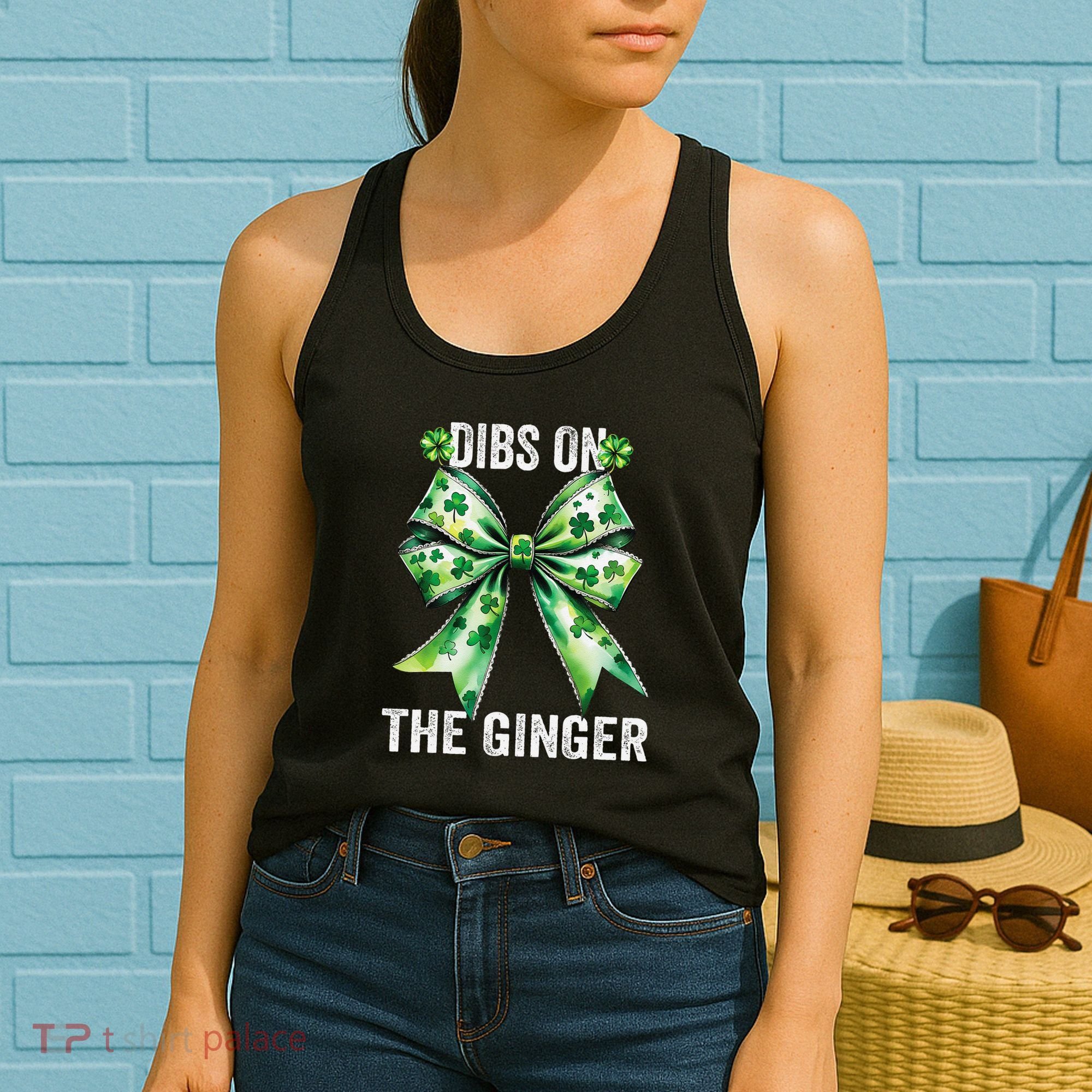 Dibs On The Ginger St PatrickS Coquette Bow Shamrock Women Women's Tank Top