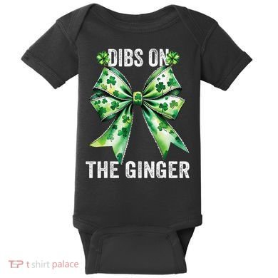 Dibs On The Ginger St PatrickS Coquette Bow Shamrock Women Baby Bodysuit