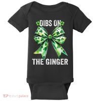 Dibs On The Ginger St PatrickS Coquette Bow Shamrock Women Baby Bodysuit thumb 0