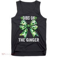Dibs On The Ginger St PatrickS Coquette Bow Shamrock Women Tank Top thumb 0