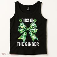 Dibs On The Ginger St PatrickS Coquette Bow Shamrock Women Tank Top thumb 2