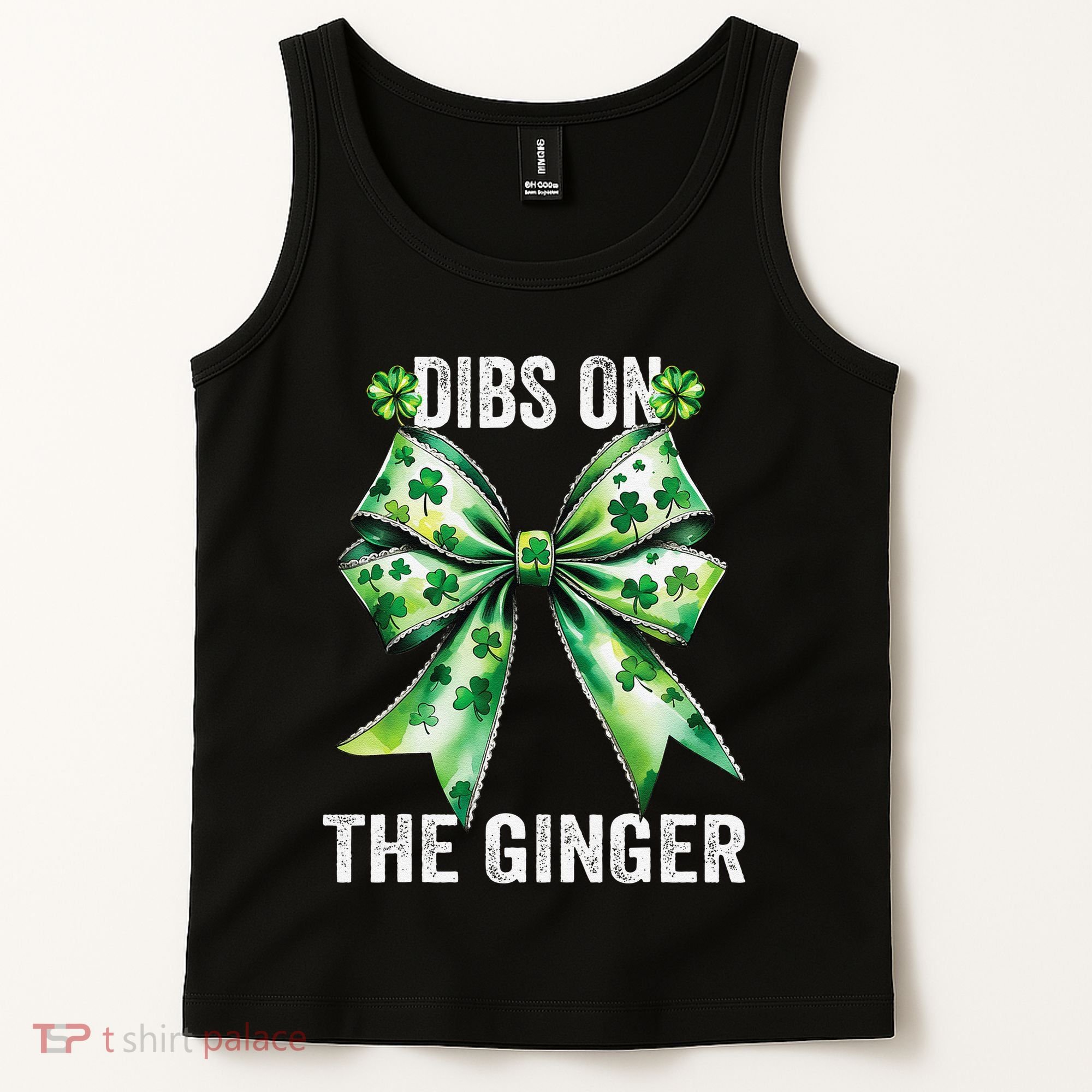 Dibs On The Ginger St PatrickS Coquette Bow Shamrock Women Tank Top