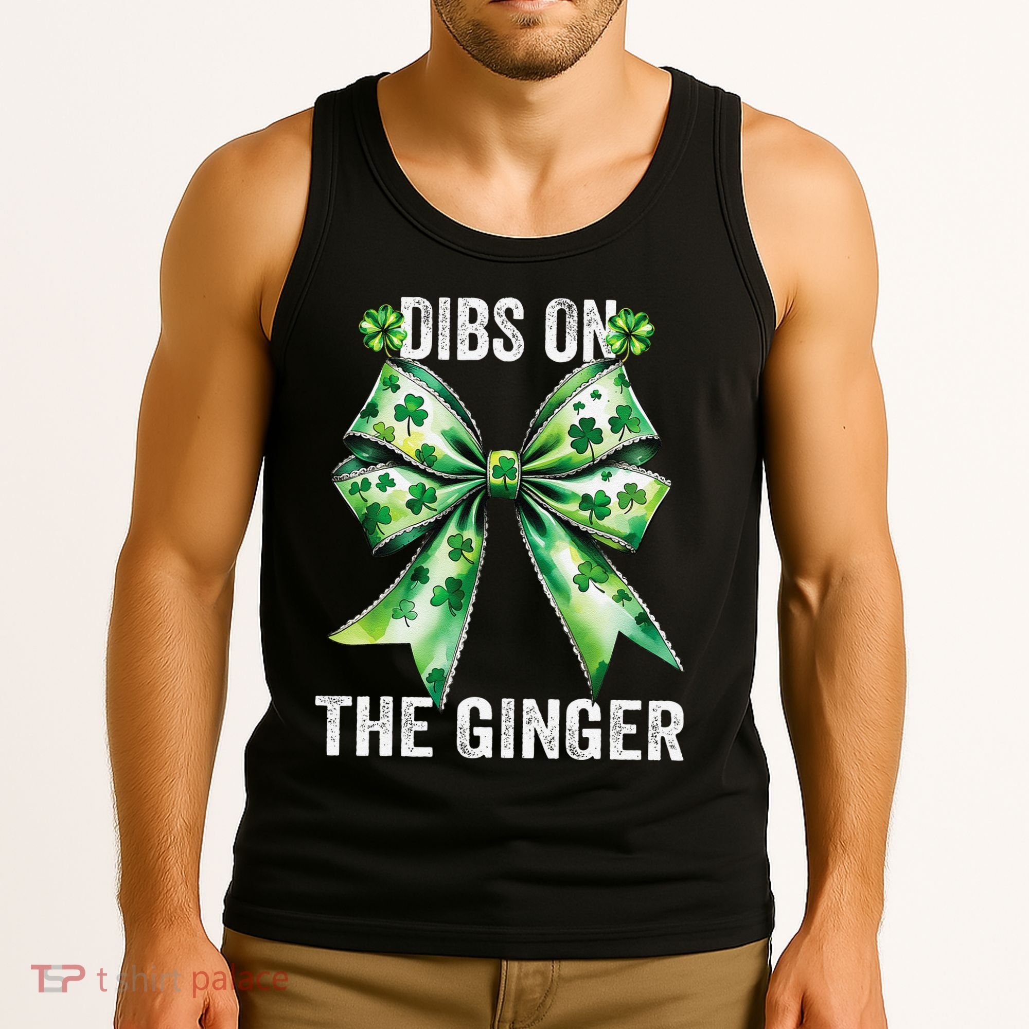 Dibs On The Ginger St PatrickS Coquette Bow Shamrock Women Tank Top