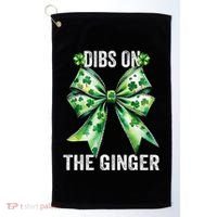 Dibs On The Ginger St PatrickS Coquette Bow Shamrock Women Golf Towel thumb 0
