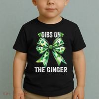 Dibs On The Ginger St PatrickS Coquette Bow Shamrock Women Toddler T-Shirt thumb 2