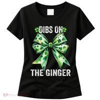 Dibs On The Ginger St PatrickS Coquette Bow Shamrock Women Women's T-Shirt thumb 0