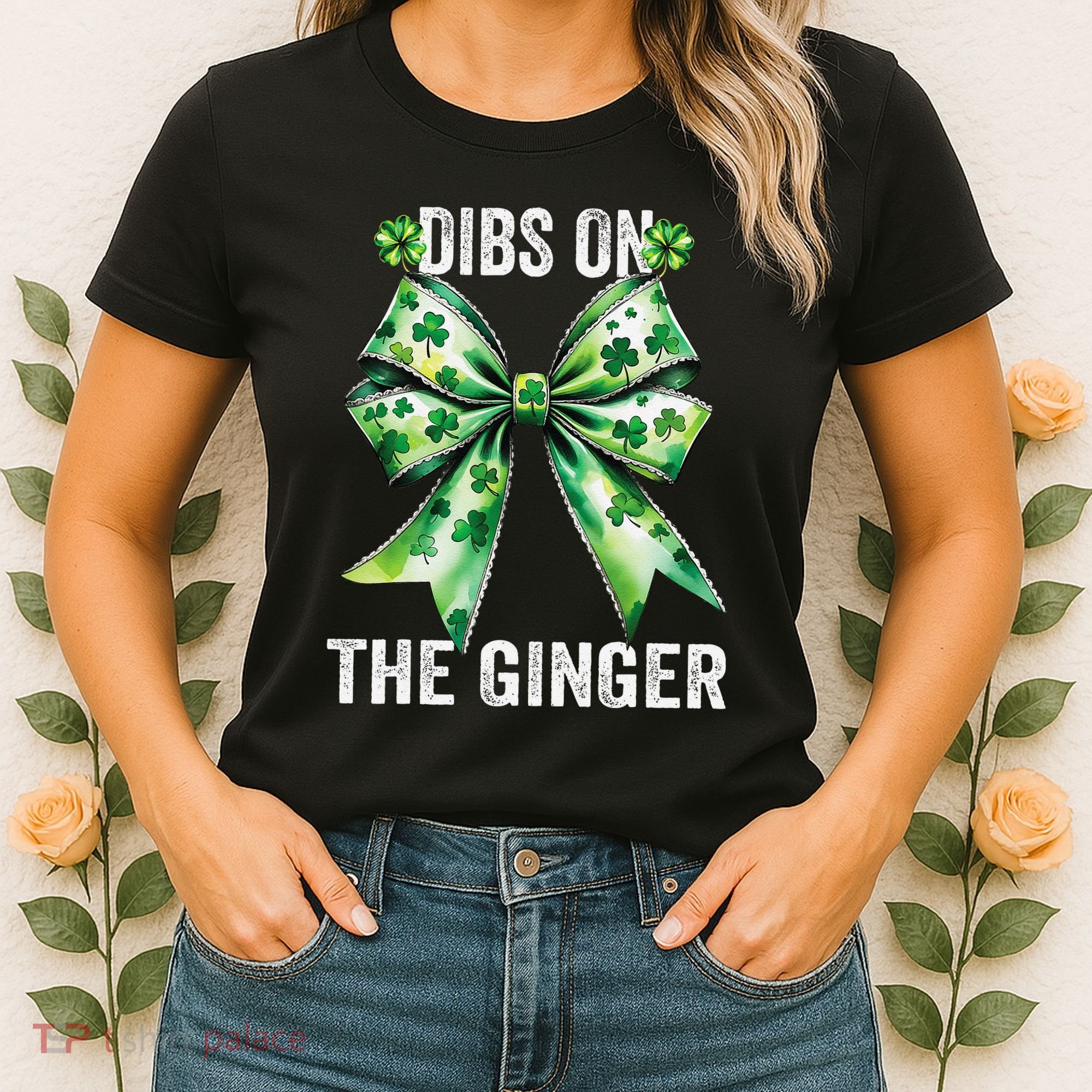 Dibs On The Ginger St PatrickS Coquette Bow Shamrock Women Women's T-Shirt