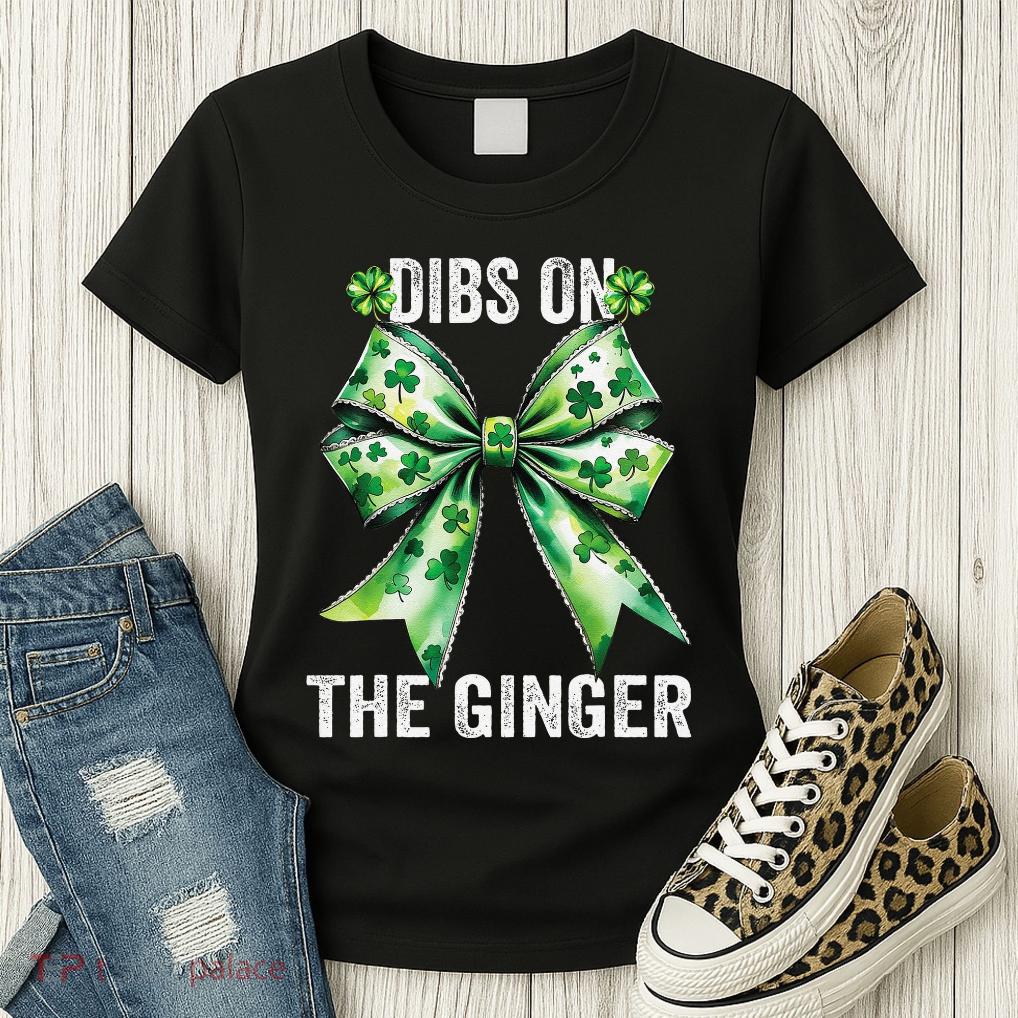 Dibs On The Ginger St PatrickS Coquette Bow Shamrock Women Women's T-Shirt