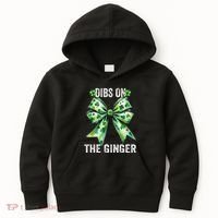Dibs On The Ginger St PatrickS Coquette Bow Shamrock Women Kids Hoodie thumb 0