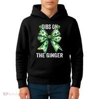 Dibs On The Ginger St PatrickS Coquette Bow Shamrock Women Kids Hoodie thumb 4