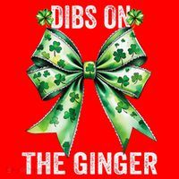 Dibs On The Ginger St PatrickS Coquette Bow Shamrock Women Santa Hat thumb 1