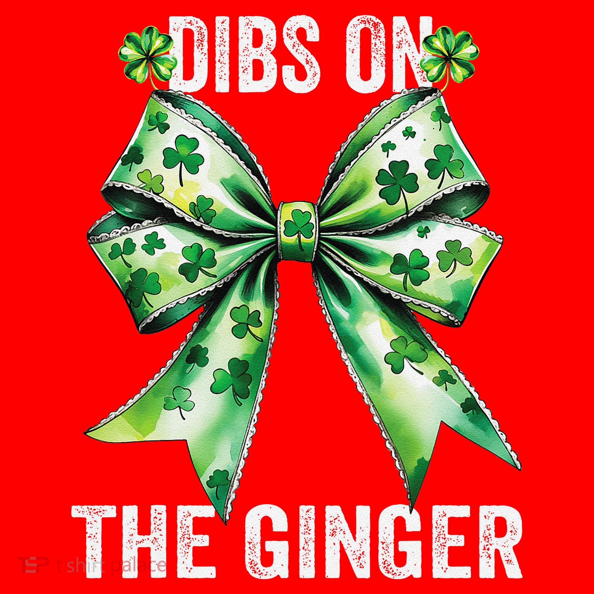 Dibs On The Ginger St PatrickS Coquette Bow Shamrock Women Santa Hat