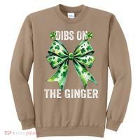 Dibs On The Ginger St PatrickS Coquette Bow Shamrock Women Sweatshirt thumb 0