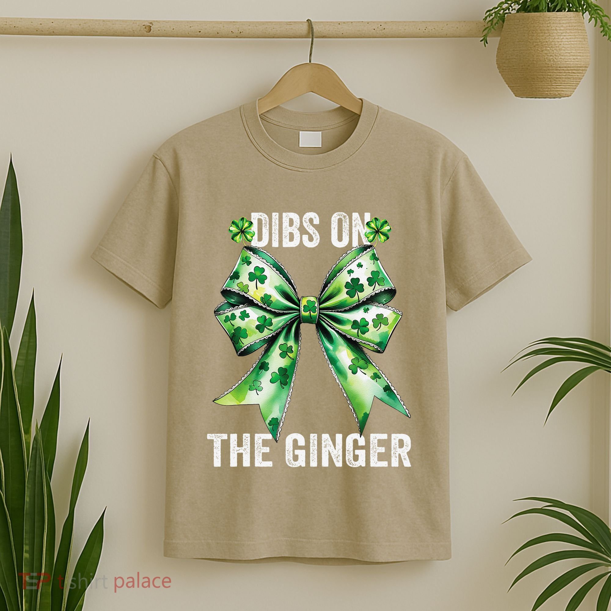 Dibs On The Ginger St PatrickS Coquette Bow Shamrock Women T-Shirt