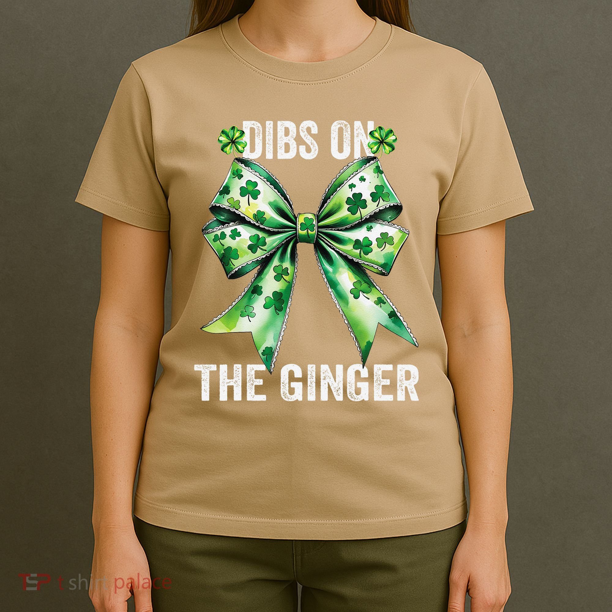 Dibs On The Ginger St PatrickS Coquette Bow Shamrock Women T-Shirt